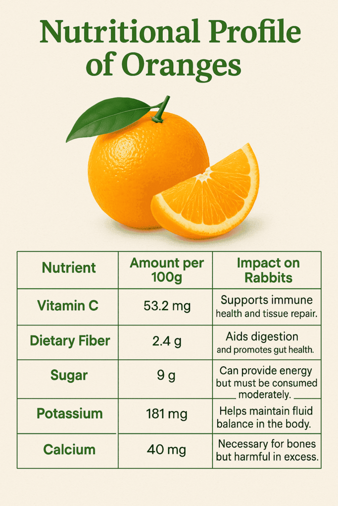 nutritional value of oranges for rabbits